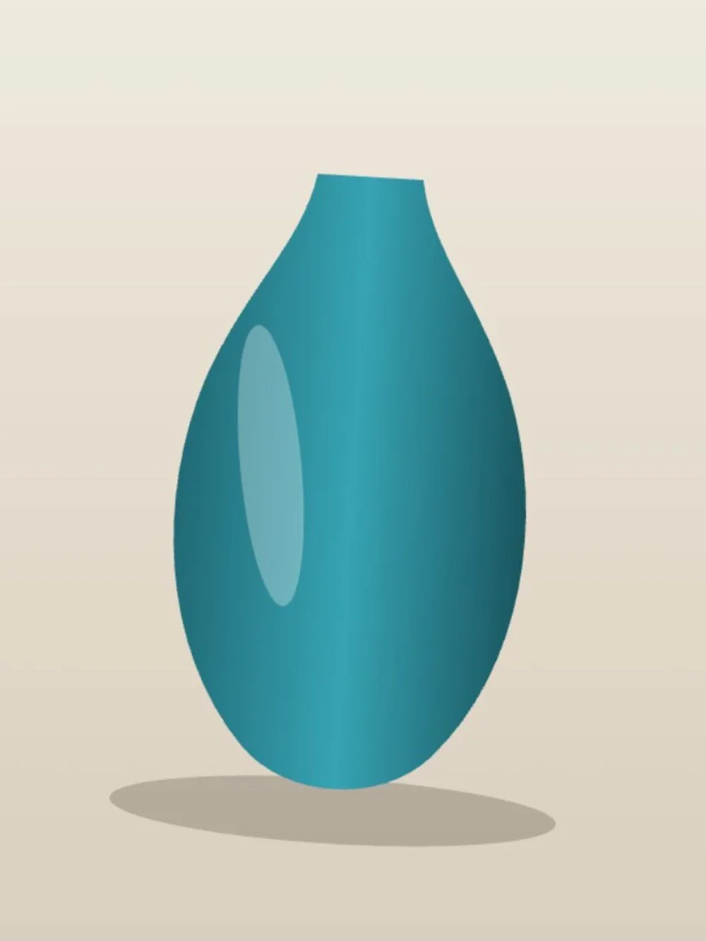 Teal Ceramic Vase Modern Minimalist Home Decor Accent Piece